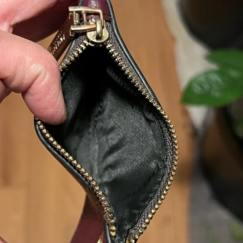 Dune London Leather Coin Purse Wallet With Gold-Tone Chain W/ Lobster Clasp EUC